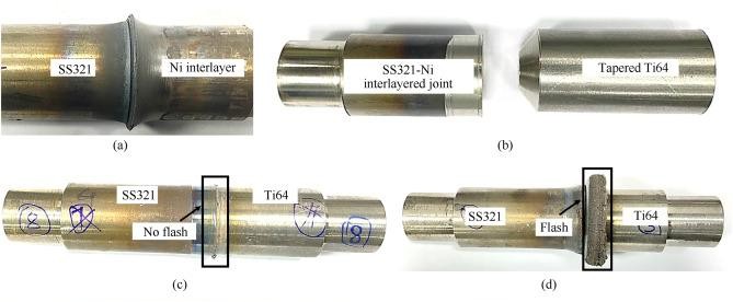 Image: Joints made (a) SS321-Ni interlayer; (b) Modified mating interface; (c) Taper-Flat modified interface geometry; (d) Flat-Flat interface geometry; Source: https://doi.org/10.1016/j.dt.2024.12.010