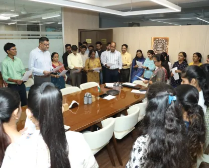 Mr. Akhouri Ashutosh Sinha, Assistant Registrar (HRM)-II, Administration SectionMr. Akhouri Ashutosh Sinha, Assistant Registrar (HRM)-II, Administration Section, IIT Bombay administering the pledge in Hindi