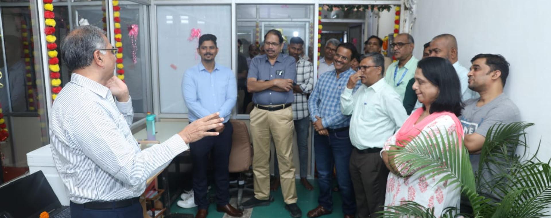 Prof. Milind Atrey, Deputy Director (ART),  speaking during the new Telephone Exchange inauguration