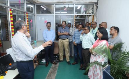 Prof. Milind Atrey, Deputy Director (ART),  speaking during the new Telephone Exchange inauguration